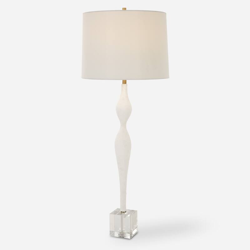 Uttermost Helena Slender White Table Lamp - 36"H,   Shade 10"H x 14"Dia