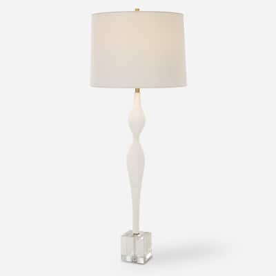 Uttermost Helena Slender White Table Lamp - 36"H,   Shade 10"H x 14"Dia