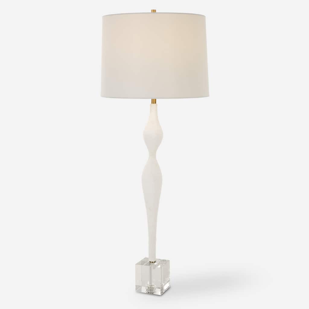 Uttermost Helena Slender White Table Lamp - 36"H,   Shade 10"H x 14"Dia
