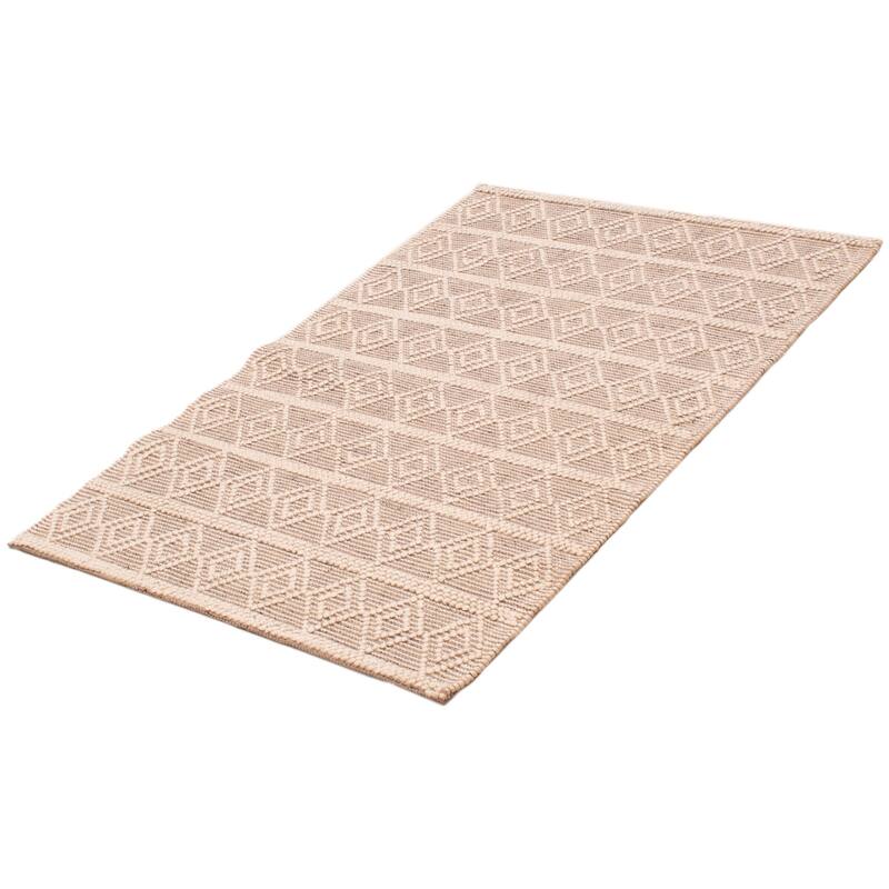 ECARPETGALLERY Braid weave Sienna Cream Wool Rug - 4'0 x 6'1