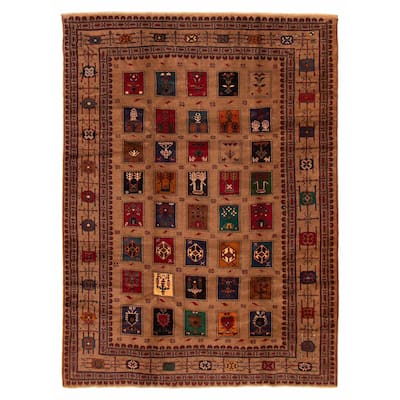 ECARPETGALLERY Hand-knotted Teimani Brown Wool Rug - 6'8 x 9'1