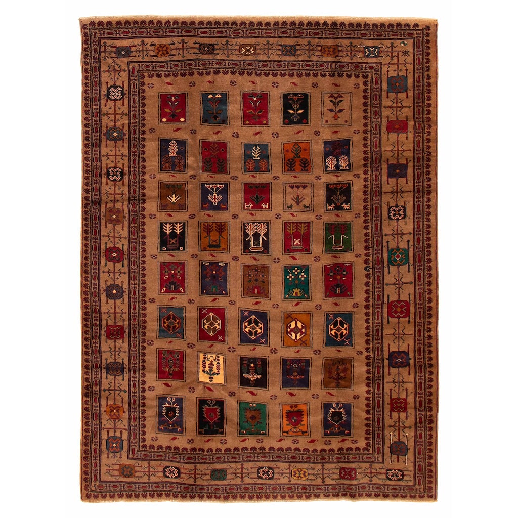 ECARPETGALLERY Hand-knotted Teimani Brown Wool Rug - 6'8 x 9'1