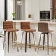 preview thumbnail 125 of 198, 26"/29" Faux Leather Swivel Bar/Counter Stools, Set of 2/3 Set of 3 - Saddle Brown - Bar Height