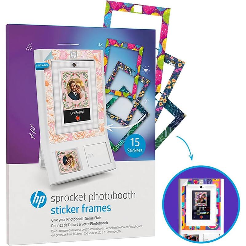 HP Decorative Stickers Frames, Custom Adhesive Frame Stickers Only for the HP Sprocket Photobooth - White