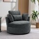 preview thumbnail 45 of 80, Upholstered Accent Swivel Barrel Armchair Club Chair with Pillows Gray/Corduroy Pillows