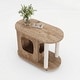 preview thumbnail 8 of 13, Modern Cat End Table with Scratching Posts, Hidden Cat House Furniture with Wheels for Indoor Cats