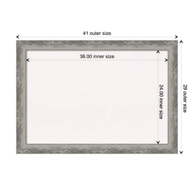 Waveline Silver Narrow Framed White Corkboard Bulletin Board - Board Size 36x24