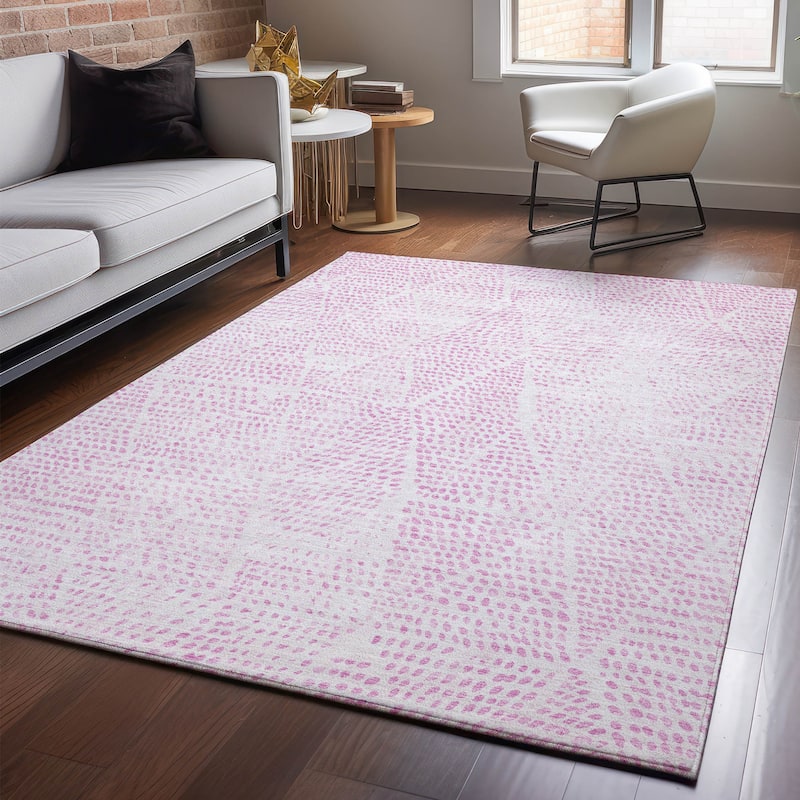 Premium Washable Super Soft Diamond Modern Mayfield Rug - Pink - 10' x 14' - Rectangle