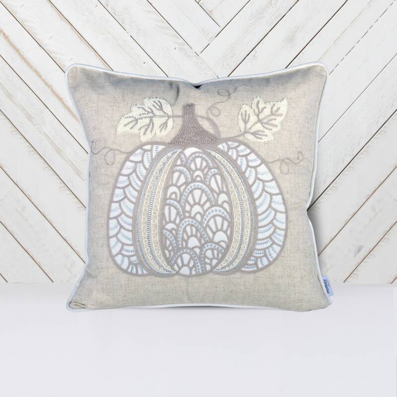 Lace Embroidered Pumpkin Throw Pillow