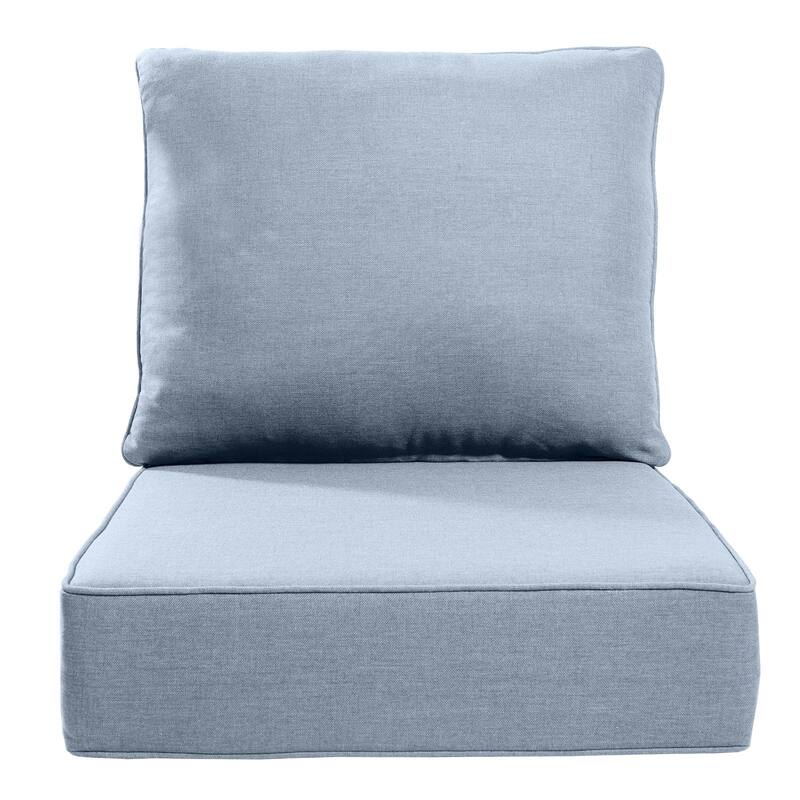 Pocassy 24"x24"x6" Thick Cushions Indoor/Outdoor Deep Seat Cushion - Baby Blue - 1 Set Cushion