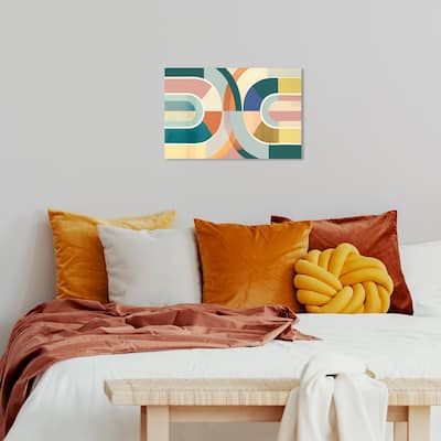 Wynwood Studio Canvas Abstract Because it Works well Green and Dark Green Mid-Century Modern Wall Art Canvas Print