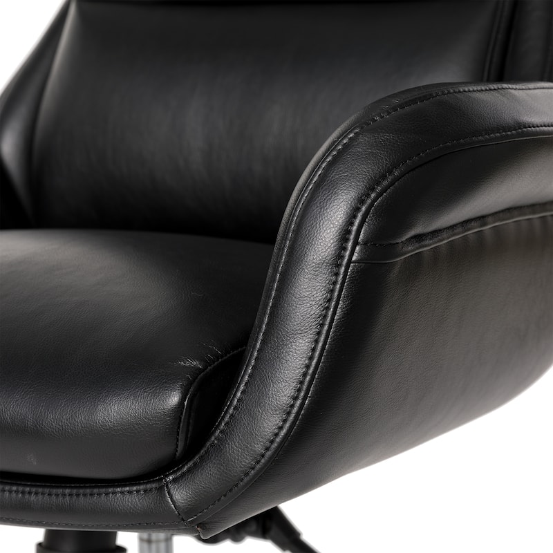 Modern High-Back Leatherette Adjustable 360-degree Swivel Executive Office Chair by Glitzhome