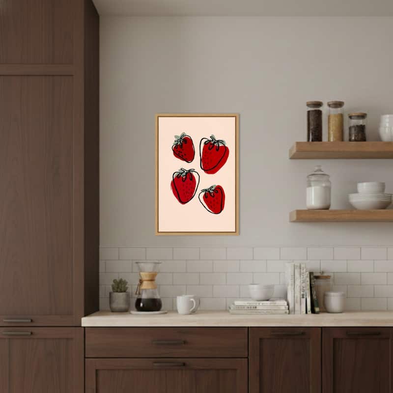 Berry Delight Sketch by Treechild (16 x 23 in.), Framed Canvas Wall Art Print