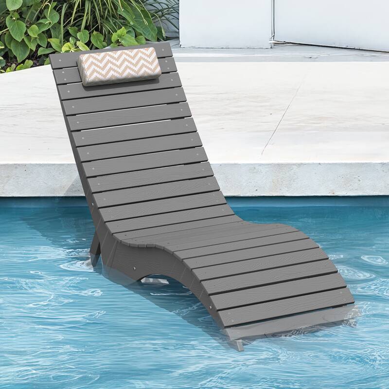 Water-Resistance Pool Lounger for Deck, Pool, or Courtyard - Grey