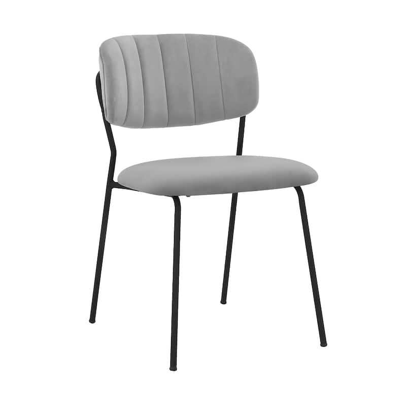 Carlo Grey Velvet and Metal Dining Room Chairs - Set of 2