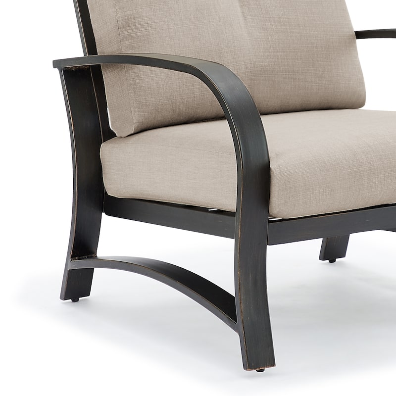 Outdoor Aluminum Chair with Sunbrella Cushion Set of 2