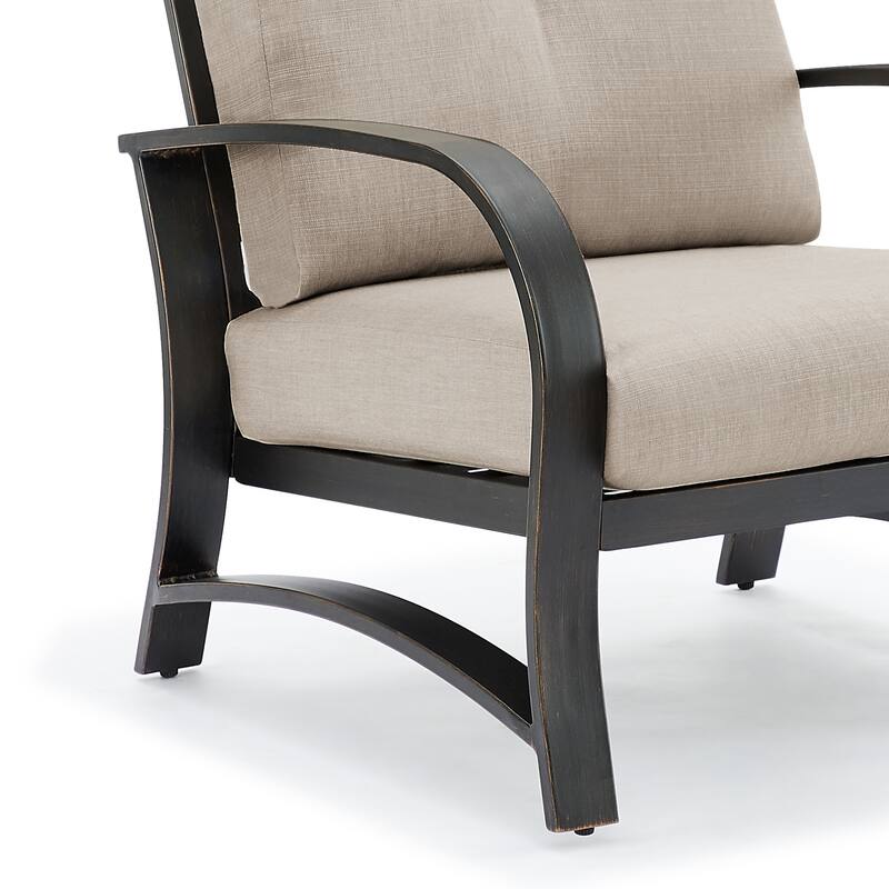 Outdoor Club Chair, Patio Aluminum Single Chair with Sunbrella Fabric Cushion