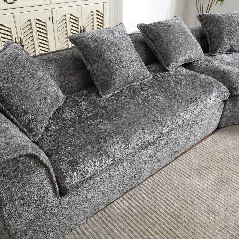 Modern Boucle 3-Seater Sofa with Double Seat and Corner Design, Oversized and Comfortable for Living Room or Office.