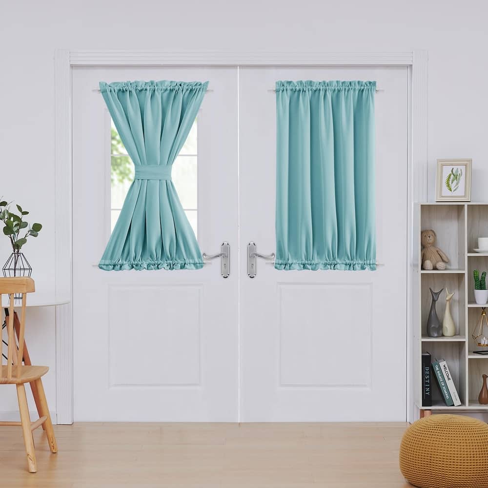 Deconovo French Door Curtain with Rod Pocket and Tieback 1 Panel
