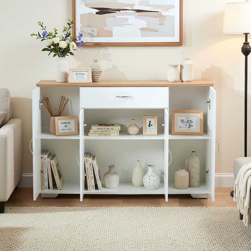 Homy Casa Kitchen Storage Cabinet with Drawer & 4 Doors - N/A