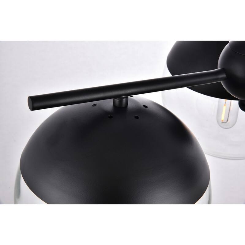 Clear Glass/ Metal 3-Light 21 inch Pendant