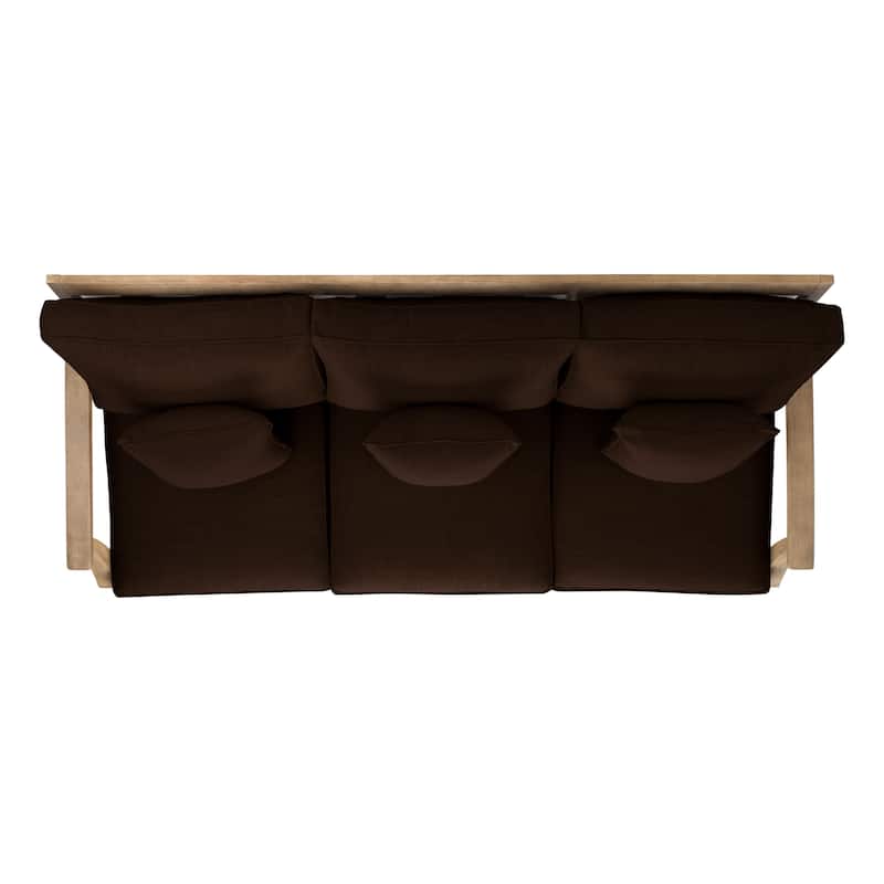 SAFAVIEH Couture Martinique Wood Patio Sofa - 82"W x 35"D x 32"H