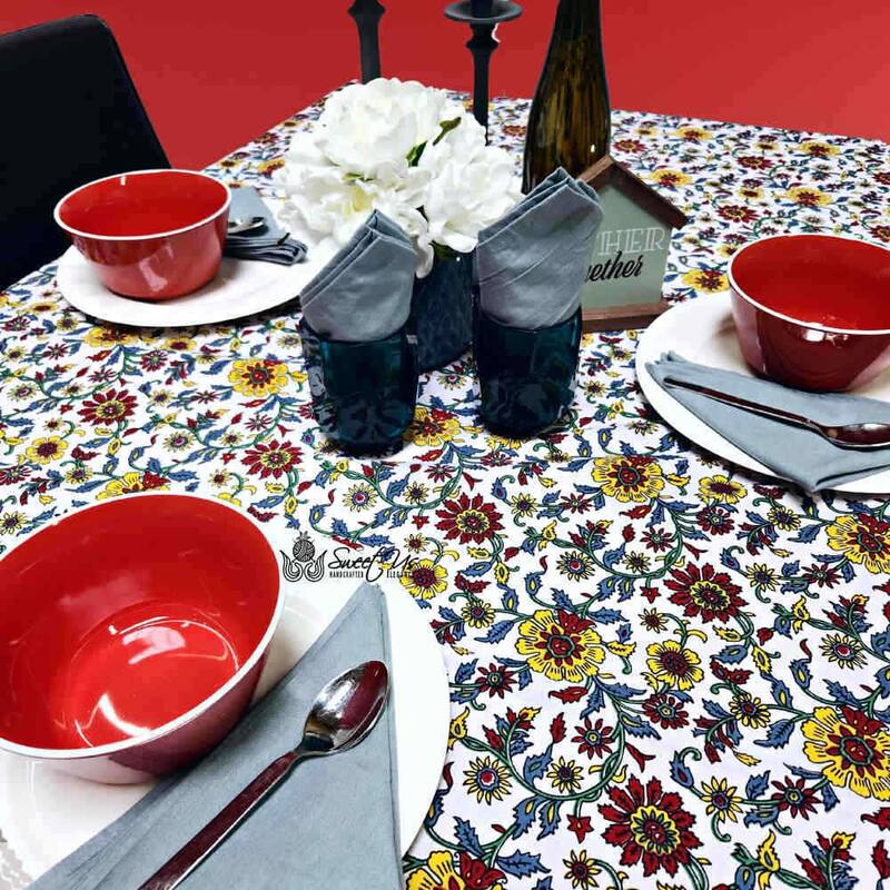 Cotton Floral Tablecloth for Rectangle Tables
