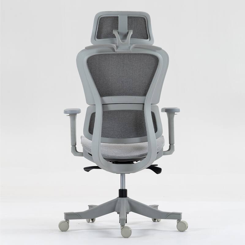 High Back Mesh Office Chair Adjustable Ergonomic Swivel Chair with 4D Armrests Grey