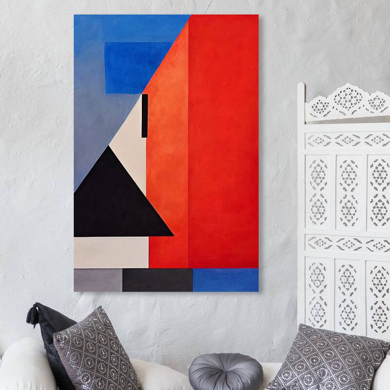 Wynwood Studio Abstract Abstract Plans Red and Modern & Contemporary Wall Art Canvas Print - 45 x 30