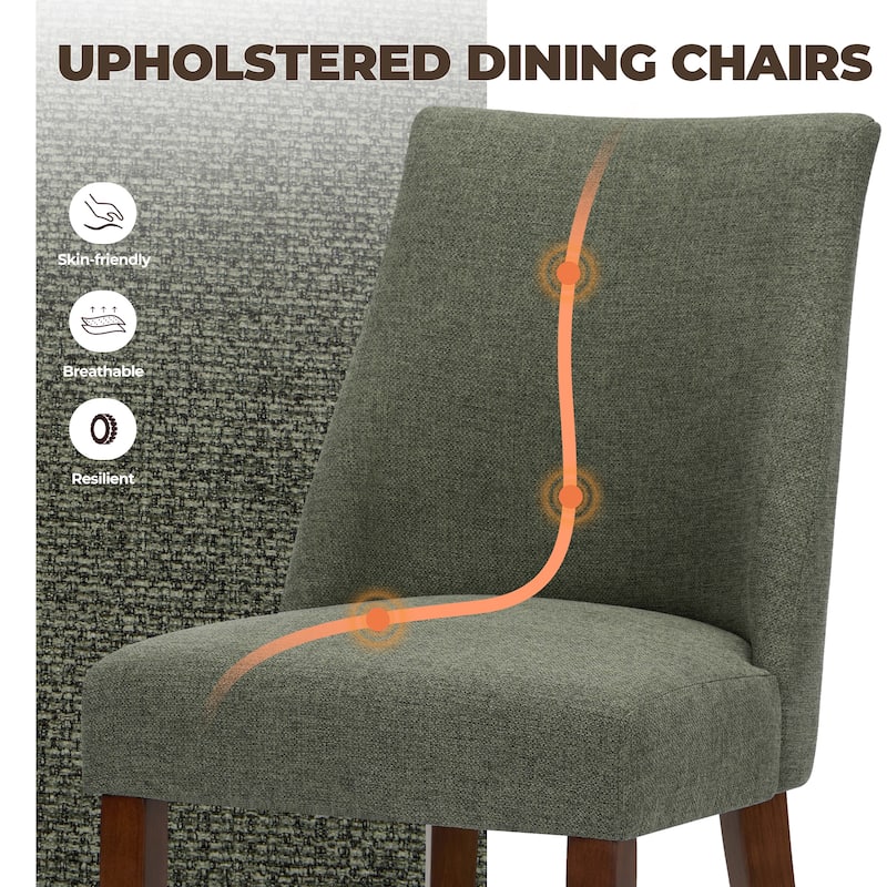 RENEWLINE Contemporary Dining Chair（Set of 2/4/6 - Upholstered Backrest & Wood Frame