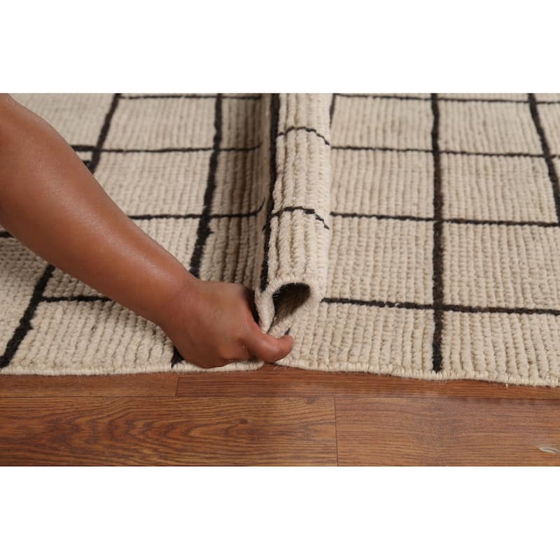 Trellis Geometric Moroccan Oriental Area Rug Handmade Wool Carpet - 7'9"x 10'10"