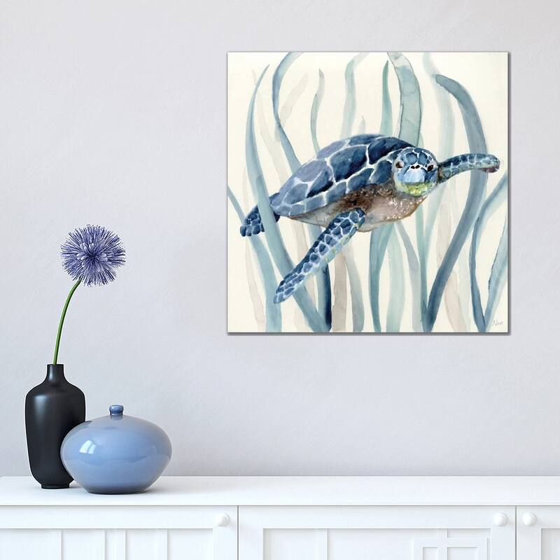 iCanvas "Turtle in Seagrass I" by Nan Canvas Print - 18x18x1.5