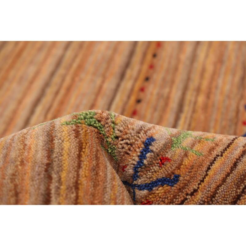 ECARPETGALLERY Hand Loomed Kashkuli Gabbeh Tan Wool Rug - 3'11 x 5'8