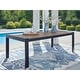 preview thumbnail 1 of 4, Signature Design by Ashley Mabry Shores Navy Blue/Brown Outdoor Dining Table - 88"W x 42"D x 29"H 88"W x 42"D x 29"H - Navy Blue/Brown