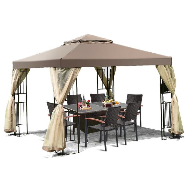 Shop Costway Outdoor 10 X10 Gazebo Canopy Shelter Awning Tent