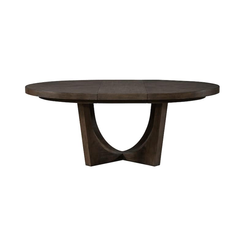 Cascade Falls Satin Espresso Pedestal Table for Dining Room - Width 60" x Depth 78" x Height 30"