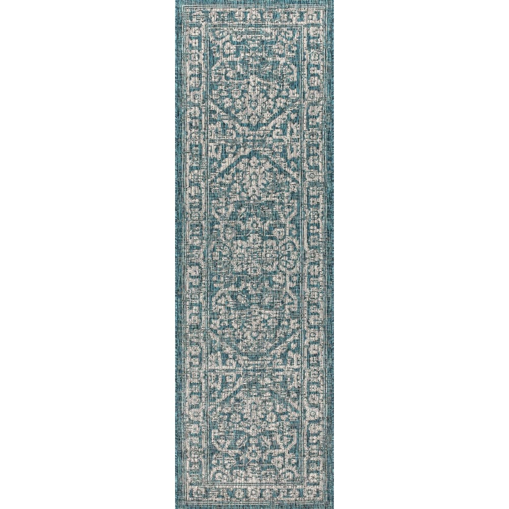 JONATHAN Y Medallion Textured Weave Indoor/Outdoor Area Rug