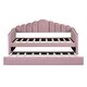preview thumbnail 28 of 35, Elegant design,Twin size Upholstered Daybed with Trundle ,Velvet Sofabed with USB Charging Ports,No Box-spring Needed
