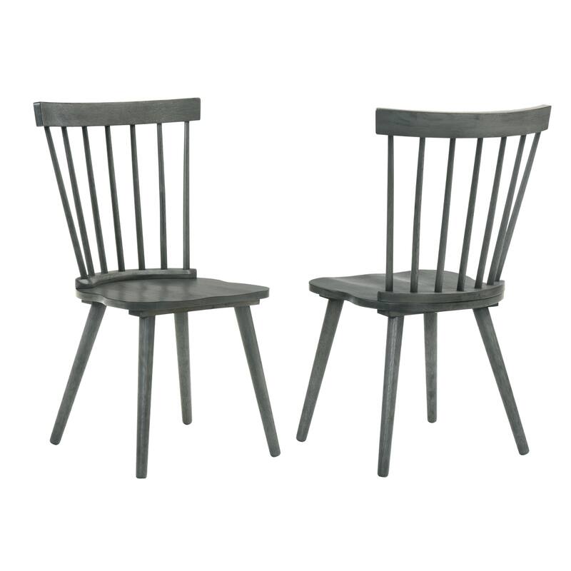 2 Pieces Set Dining Side Chair Rustic Modern Farmhouse Design Retro Design Easy To Assembly - Gray