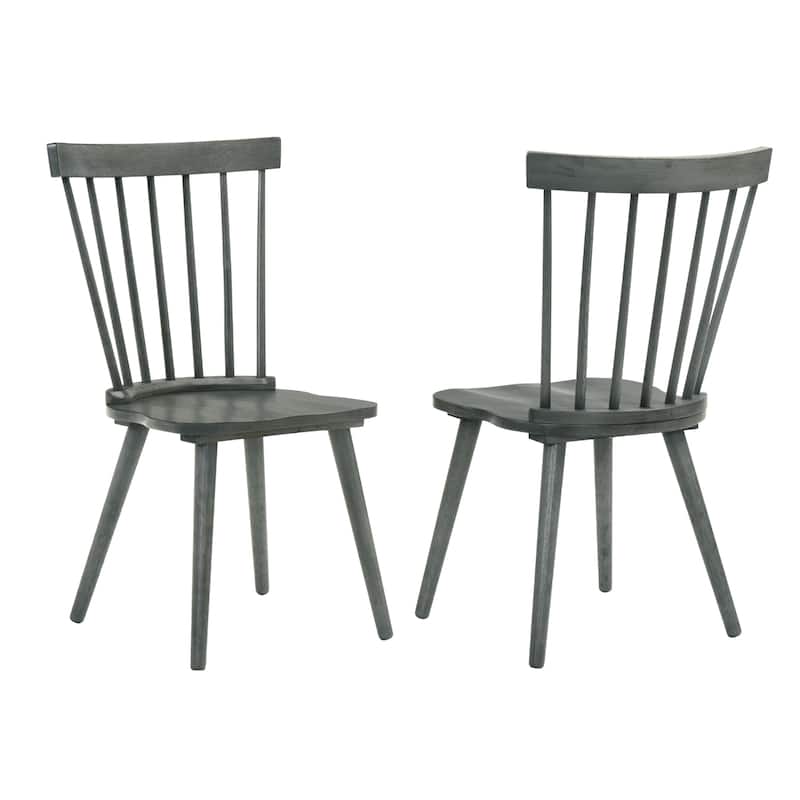 2 Pieces Set Dining Side Chair Rustic Modern Farmhouse Design Retro Design Easy to Assembly - Gray