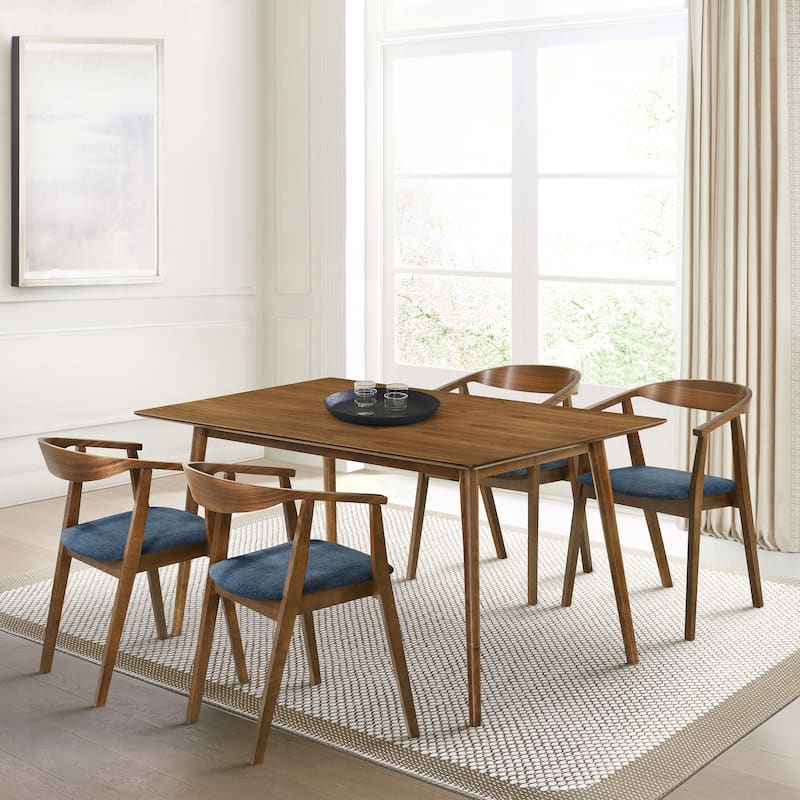 Westmont Santana 5 Piece Wood Dining Set - Blue/Walnut