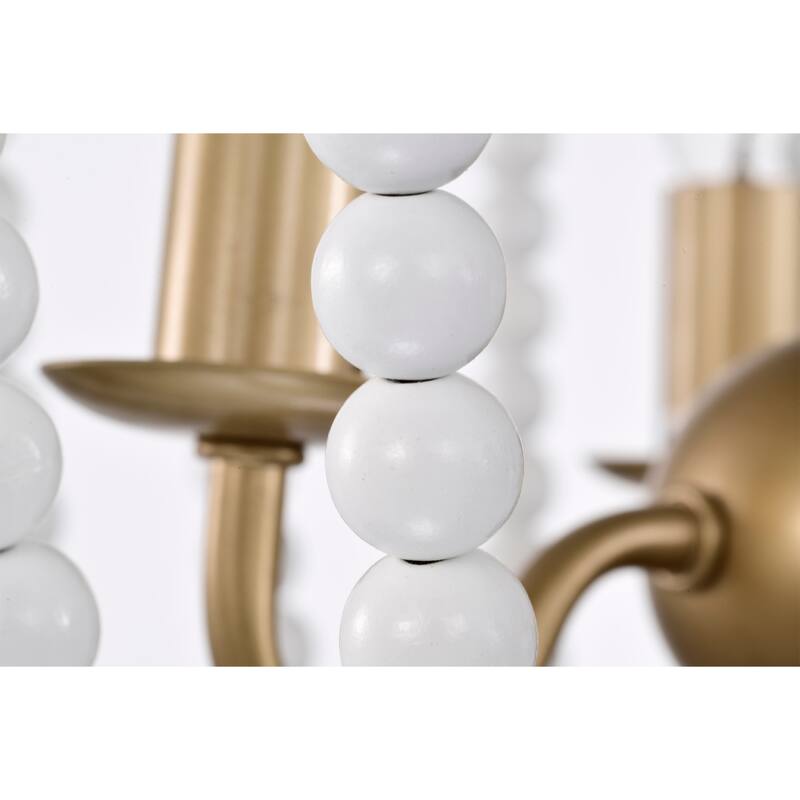 Taha 15 Inch White Beads Candle Flush Mount 3-Light