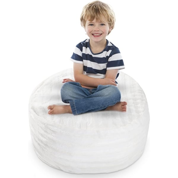 slide 2 of 49, Cheer Collection Faux Fur Bean Bag and Stuffed Animal Storage Case