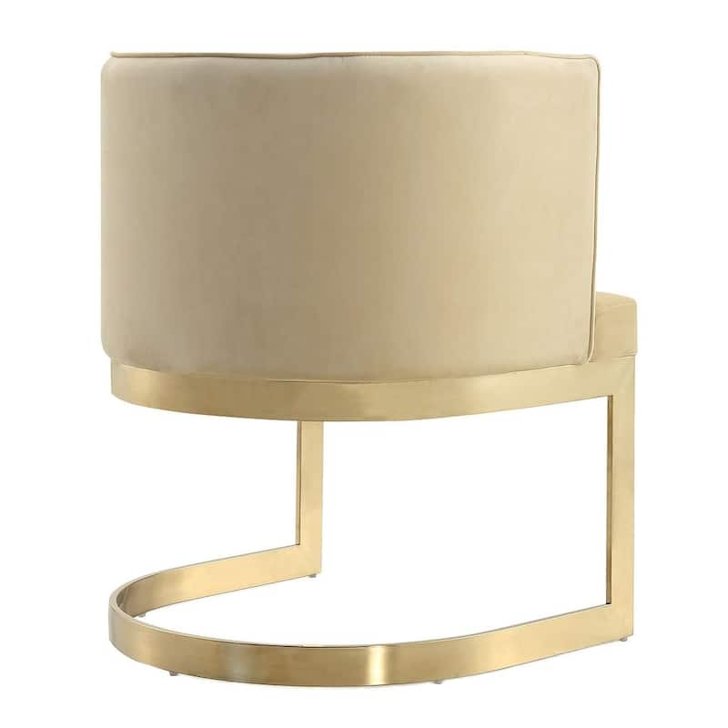 Aura Polished Brass Velvet Dining Chair