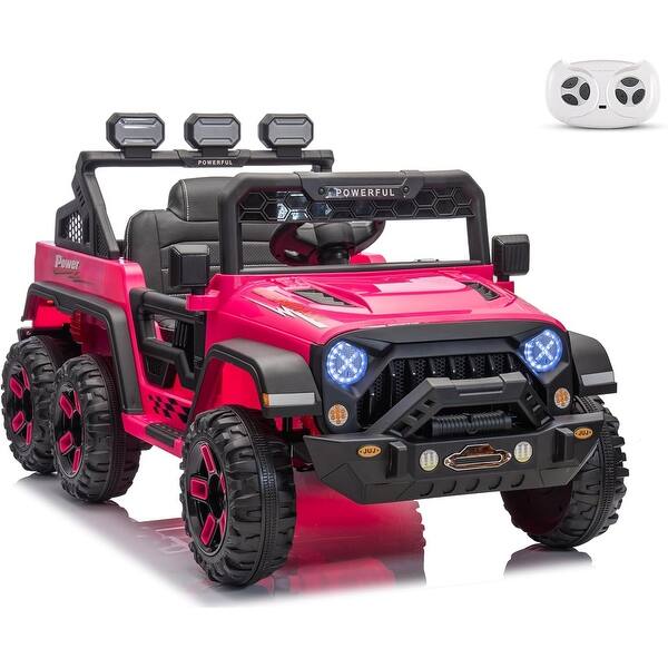 slide 2 of 25, 24V 4WD Ride on Car, 4 Motors Battery Powered Electric Car, Kids Electric Vehicle rose red