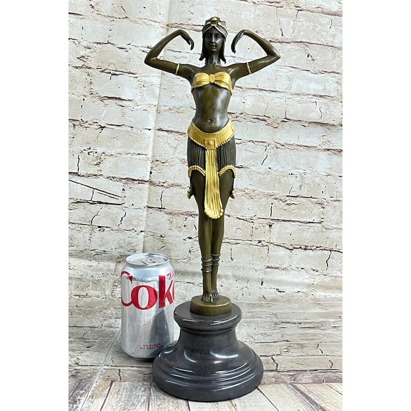 Demetre Chiparus Illusion Of Virtue Art Deco Bronze Statue Figure Sculpture 19 Inches X 7 Inches