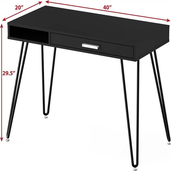 Home Office Computer Hairpin Leg Desk with Drawer On Sale Bed Bath