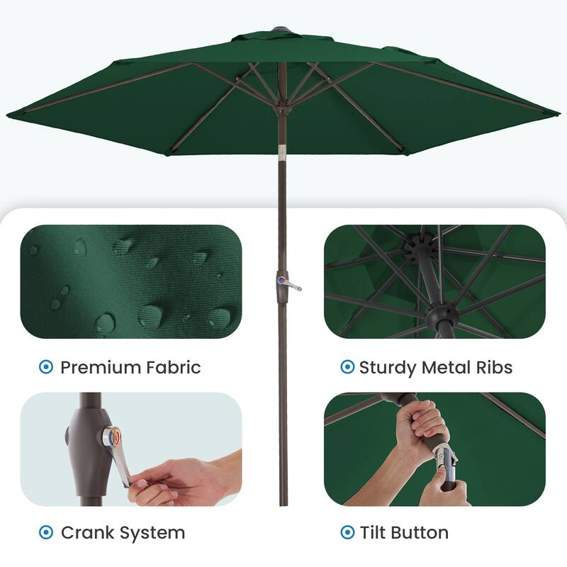 7.5-ft Patio Market Umbrella with UV-Risistance,Crank & Tilt