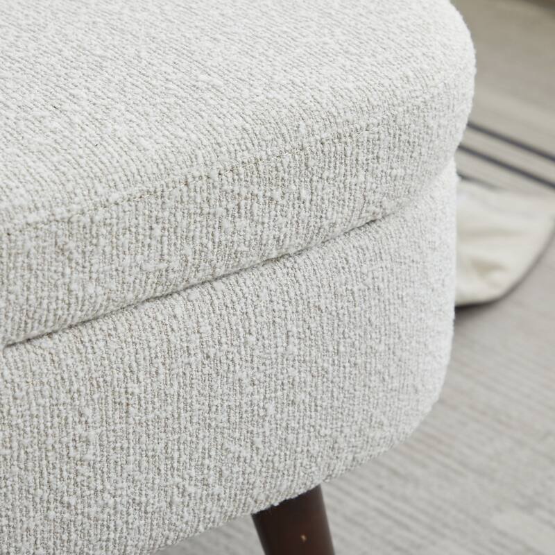 Basics Upholstered Storage Ottoman and Entryway Bench - White