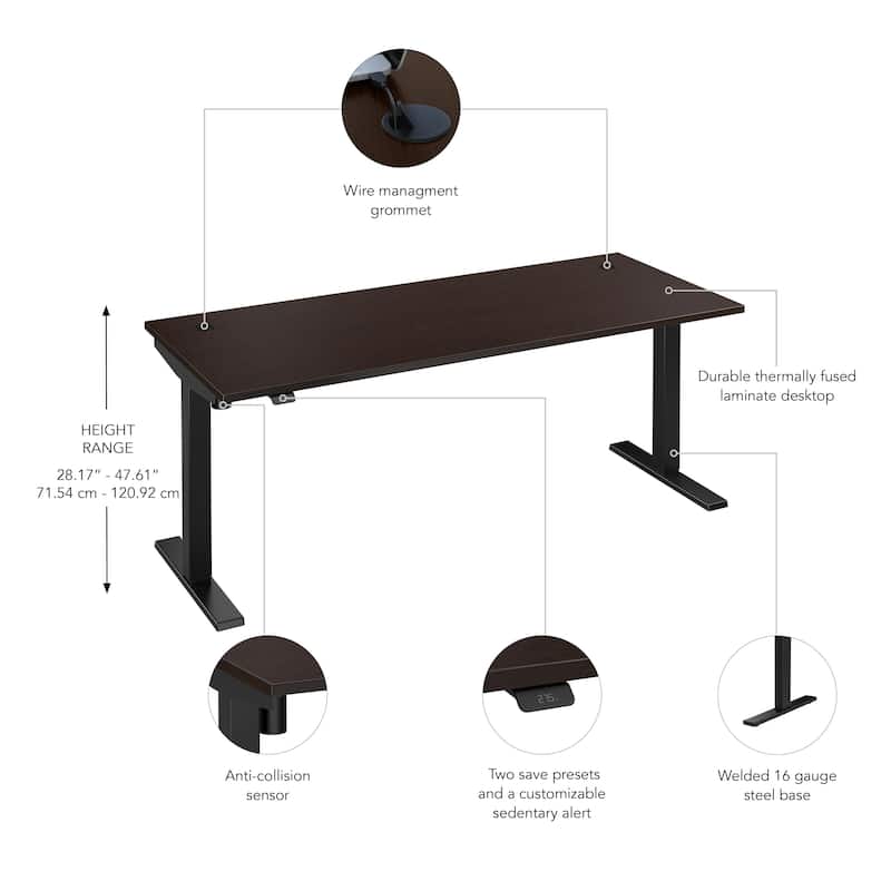 Bush Business Furniture Move 40 Series 72x30 Adjustable Standing Desk